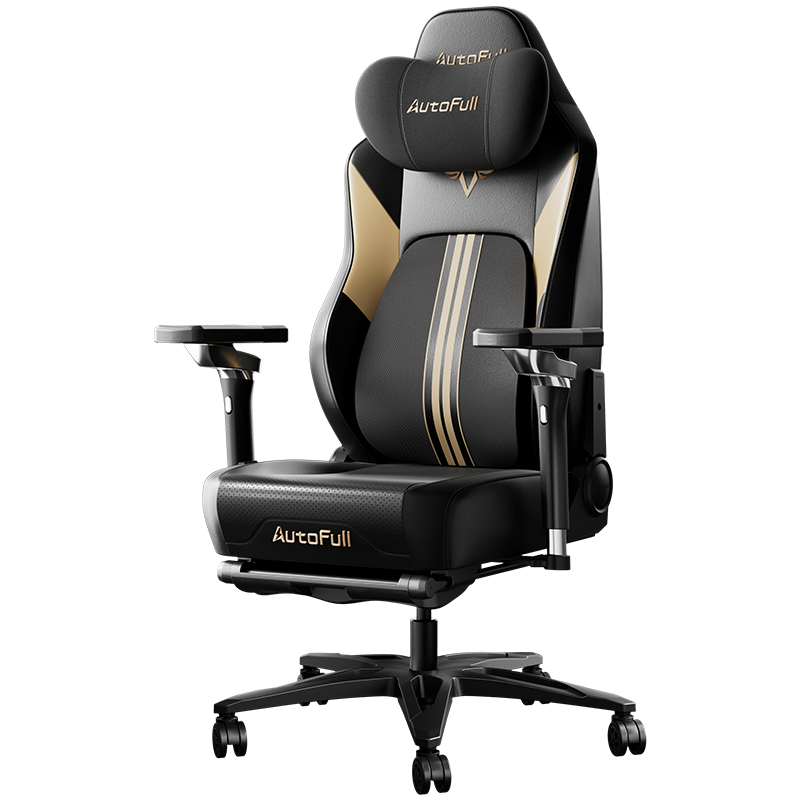 AutoFull M6 Pro Ventilation&Heating Gaming Chair with Leg Rest(Black)