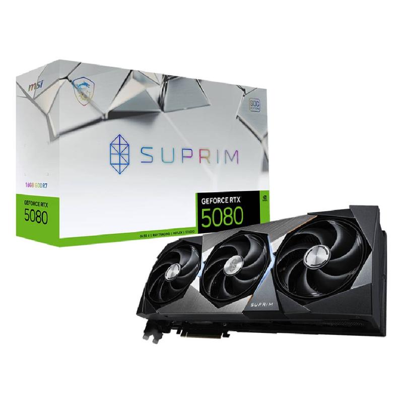 MSI GeForce RTX 5080 16GB GDDR7 SUPRIM SOC Graphics Card