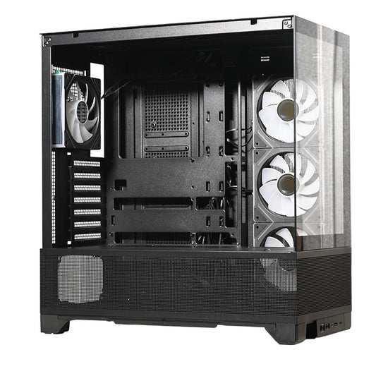 ATX Open-view Case (Black/White) 4 fans included