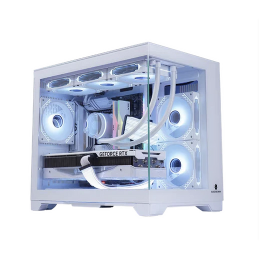 MATX Open-view Case (Black/White) 3 fans included