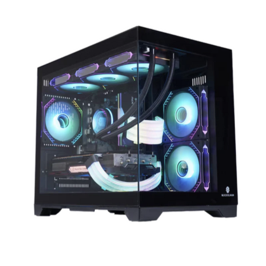 MATX Open-view Case (Black/White) 3 fans included