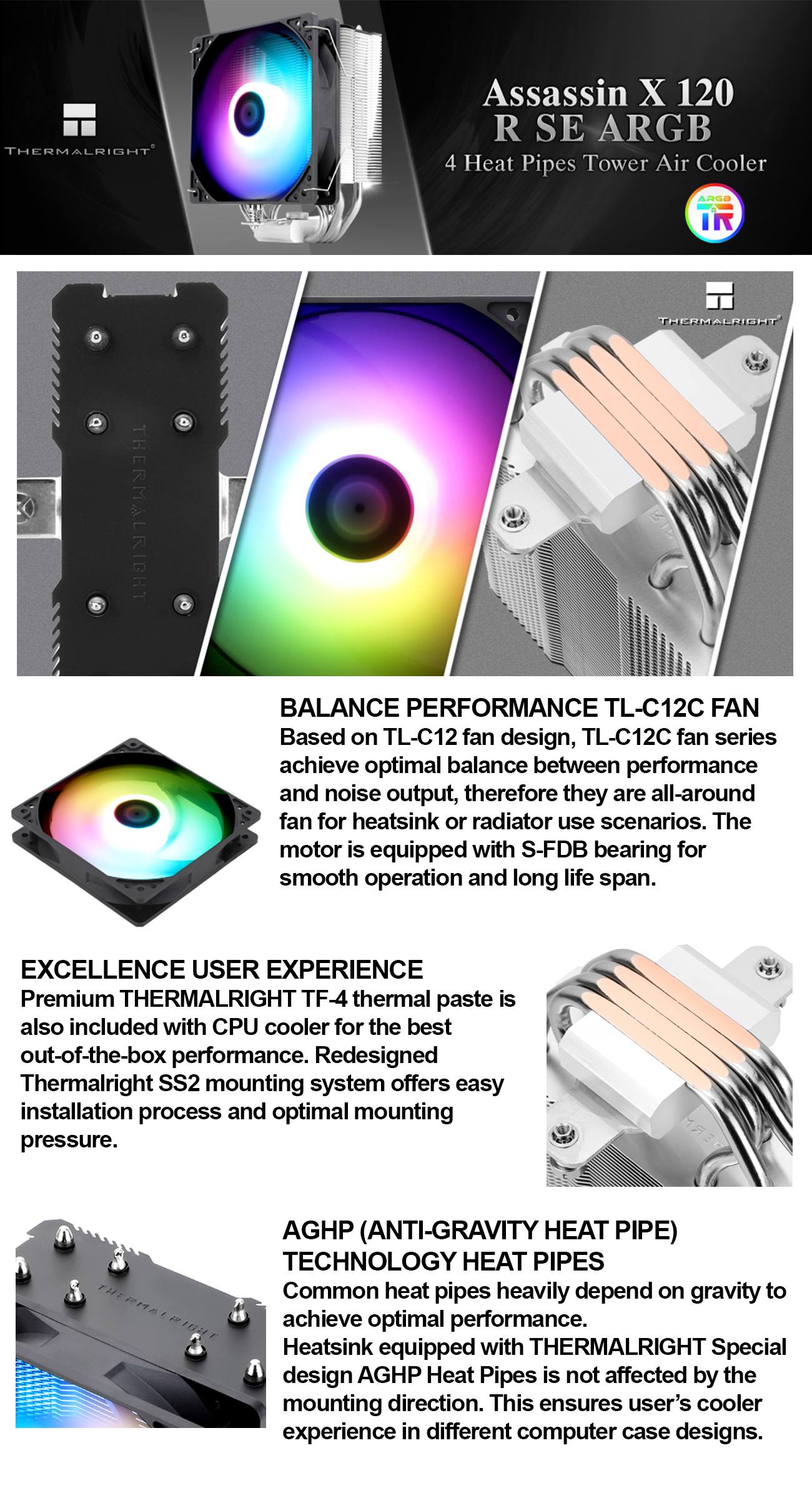 Thermalright Assassin X120 Refined SE ARGB CPU Air Cooler AM4/AM5 only long picture