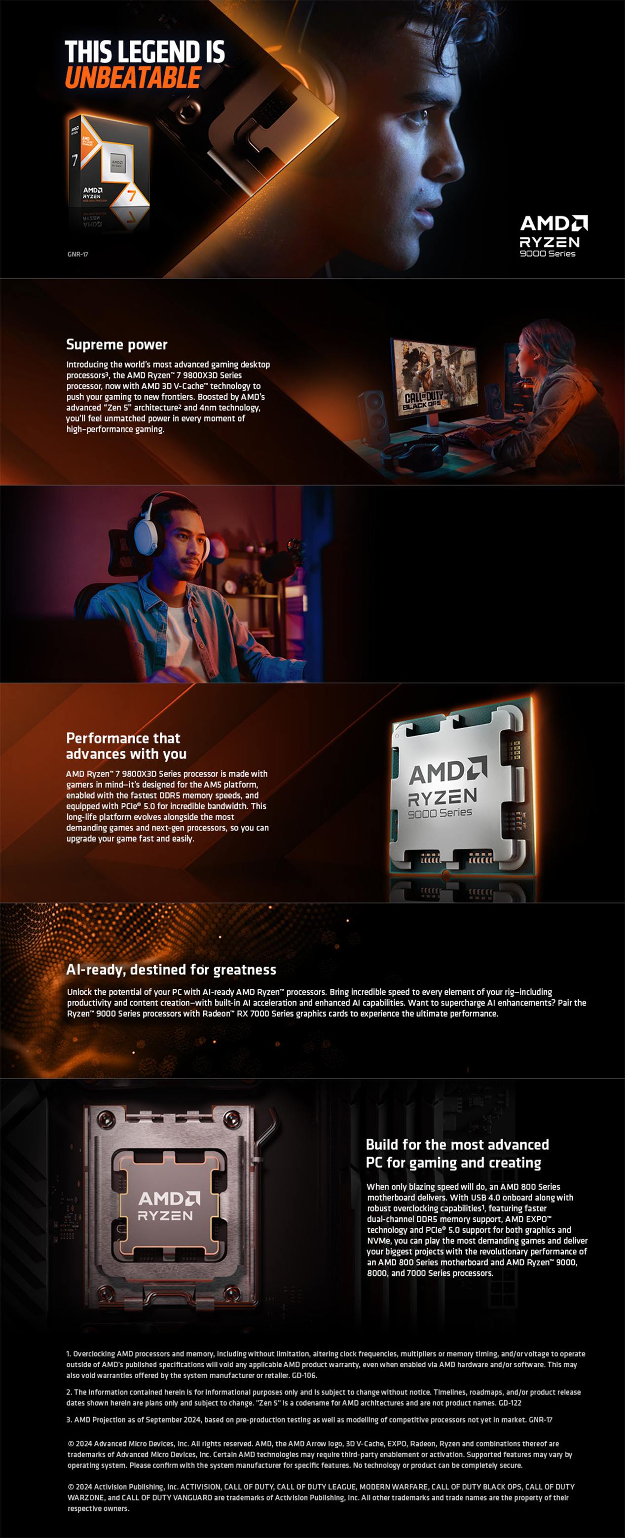 AMD Ryzen 7 9800X3D 8 Core AM5 5.2GHz CPU Processor long picture