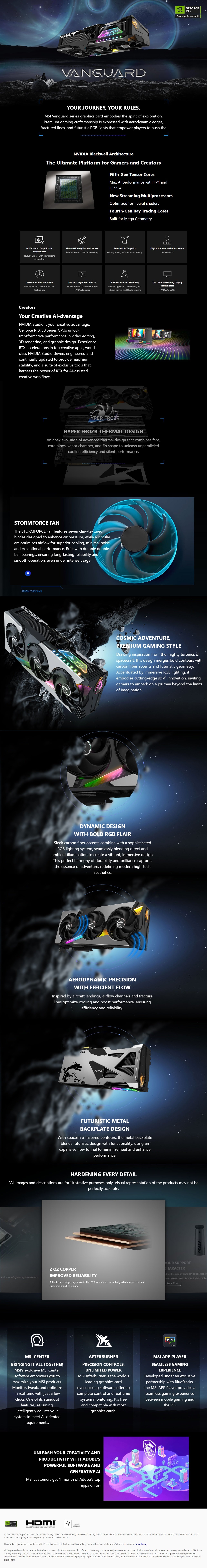 MSI GeForce RTX 5090 32G Vanguard Soc Graphics Card long picture