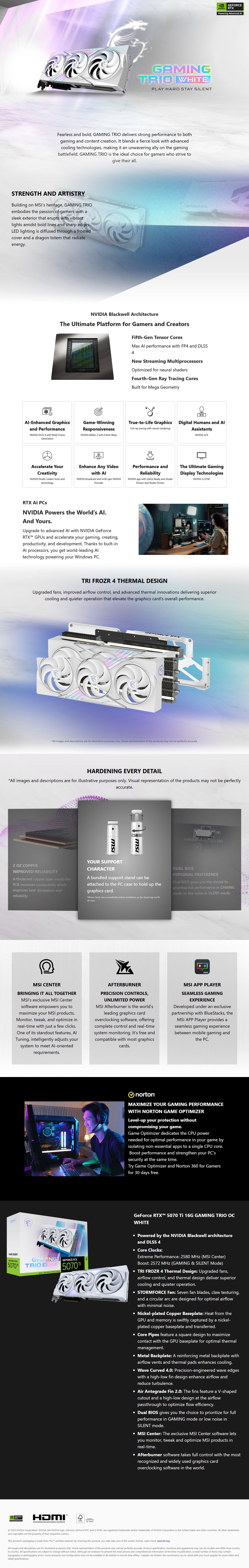 MSI GeForce RTX 5060 Ti GAMING TRIO OC WHITE 8G long picture