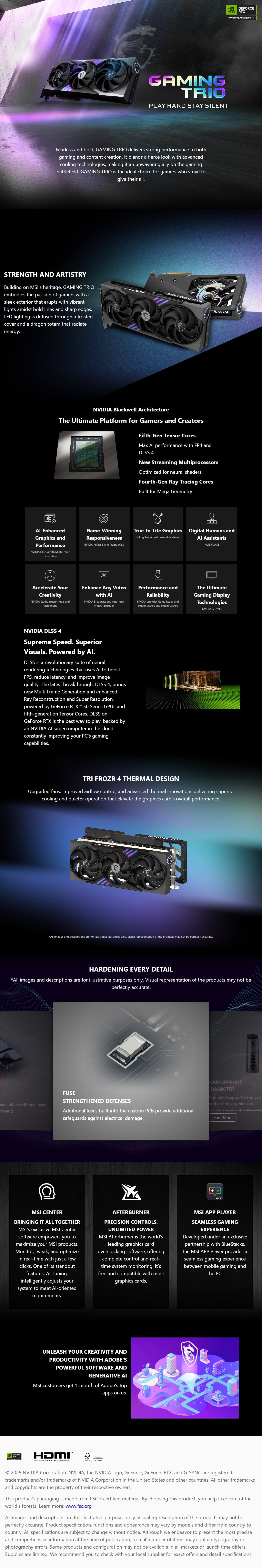 MSI GeForce RTX 5090 Gaming Trio OC GDDR7 32GB long picture