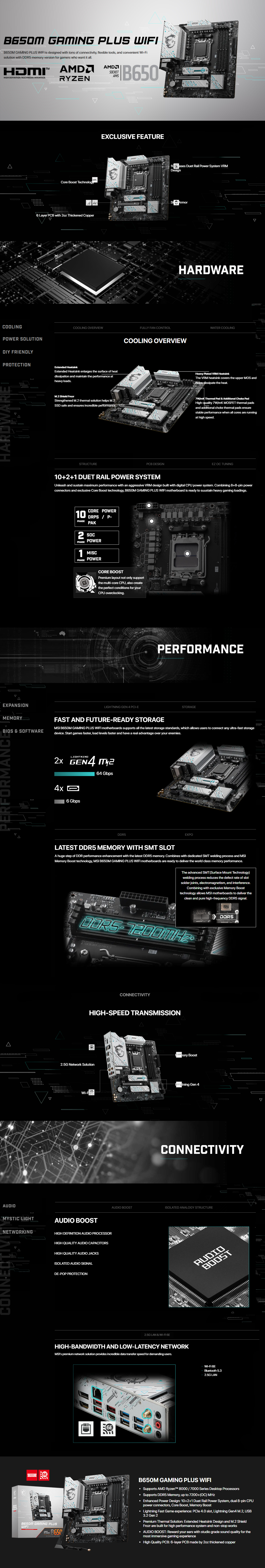 MSI B650M GAMING PLUS WIFI DDR5 AM5 mATX Motherboard long picture