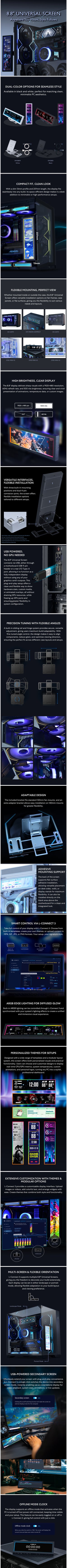 Lian Li 8.8 Inch White Universal Screen long picture