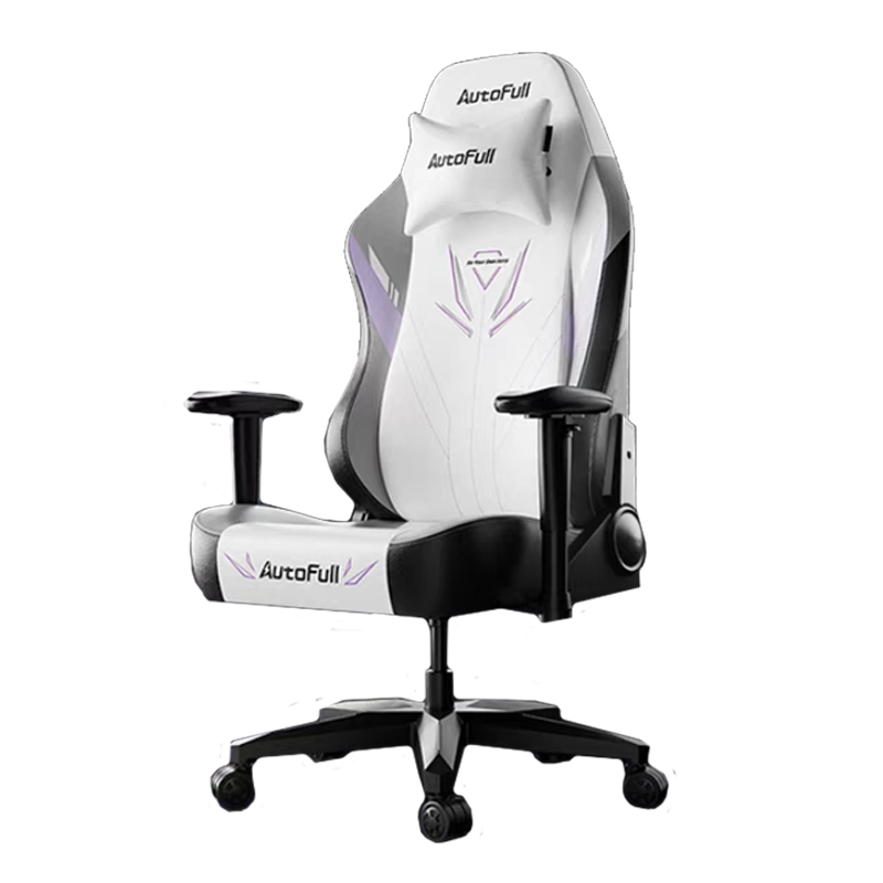 AutoFull C3 Whirlwind E-Sport Gaming Chair With Built In Lumbar Support (AF301BSSA)(White & Electric Purple)