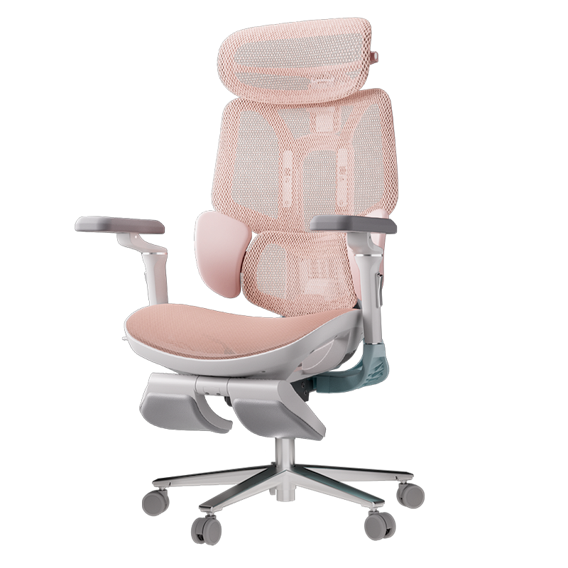 AutoFull HBADA E3 Pro 4.0 Ergonomic Office/Gaming Chair with Leg Rest (cherry blossom pink)
