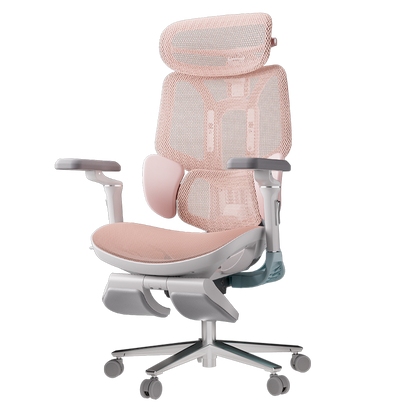AutoFull HBADA E3 Pro 4.0 Ergonomic Office/Gaming Chair with Leg Rest (cherry blossom pink)
