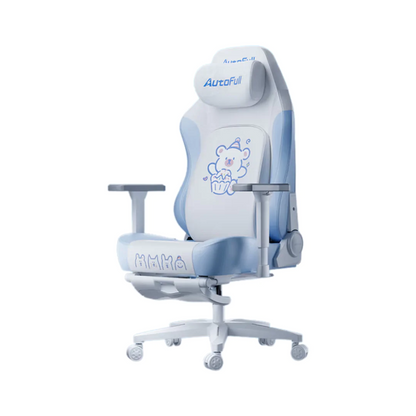 AutoFull C3 Pro Gaming Chair With 3D Headrest & Advanced Lumbar support (Snow White Bear edition)