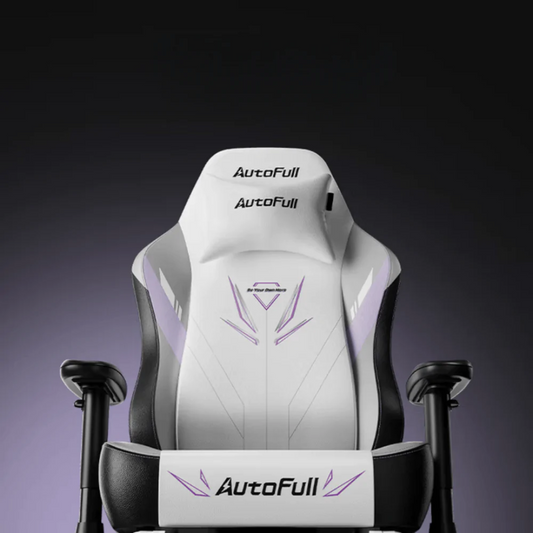 AutoFull C3 Whirlwind E-Sport Gaming Chair With Built In Lumbar Support (AF301BSSA)(White & Electric Purple)