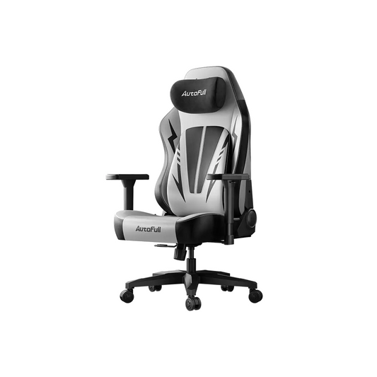 AutoFull C3 Pro Gaming Chair With 3D Headrest & Advanced Lumbar support (Silver & Black)