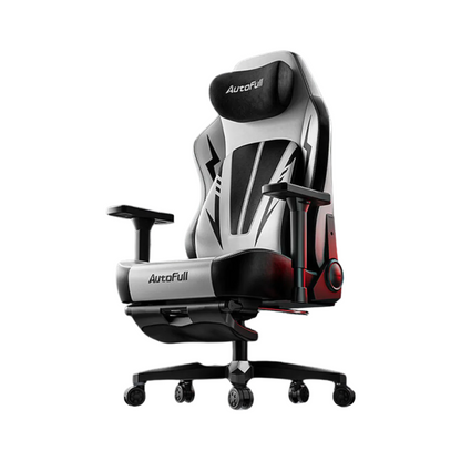 AutoFull C3 Pro Gaming Chair With 3D Headrest & Advanced Lumbar support (Silver & Black)