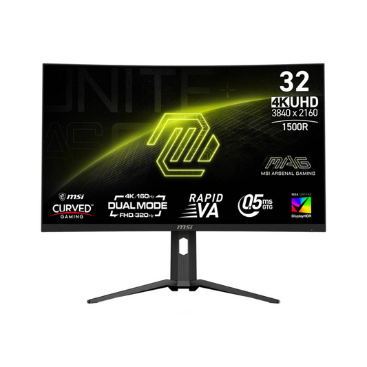 MSI MAG 321CUPDF 31.5" 4K UHD Rapid VA Dual Mode 160Hz/320Hz HDR400 Curved Gaming Monitor