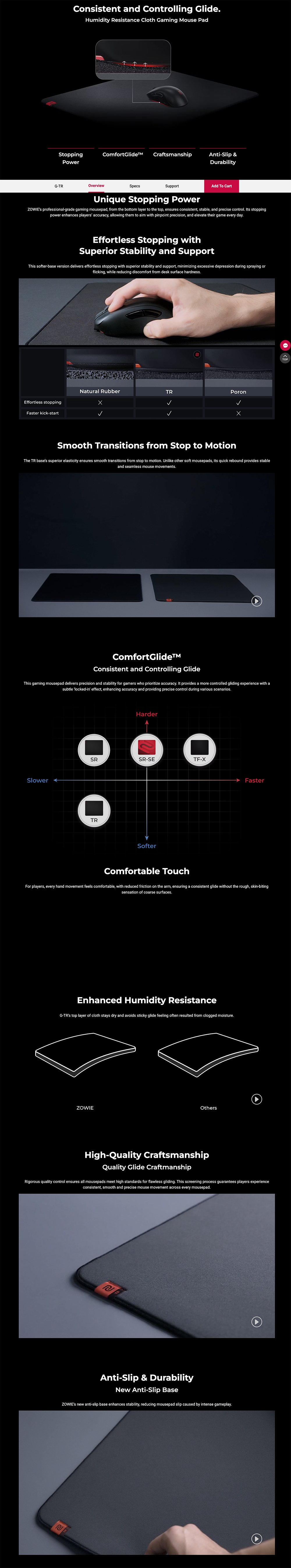 BENQ G-TR Large Esports Gaming Mouse Pad long picture