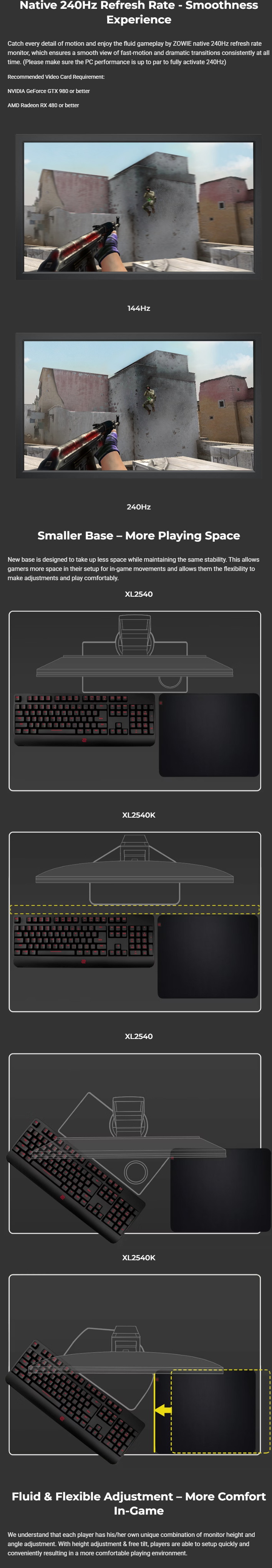 BenQ ZOWIE XL2540K 24.5 inch 240Hz e-Sports Gaming Monitor long picture